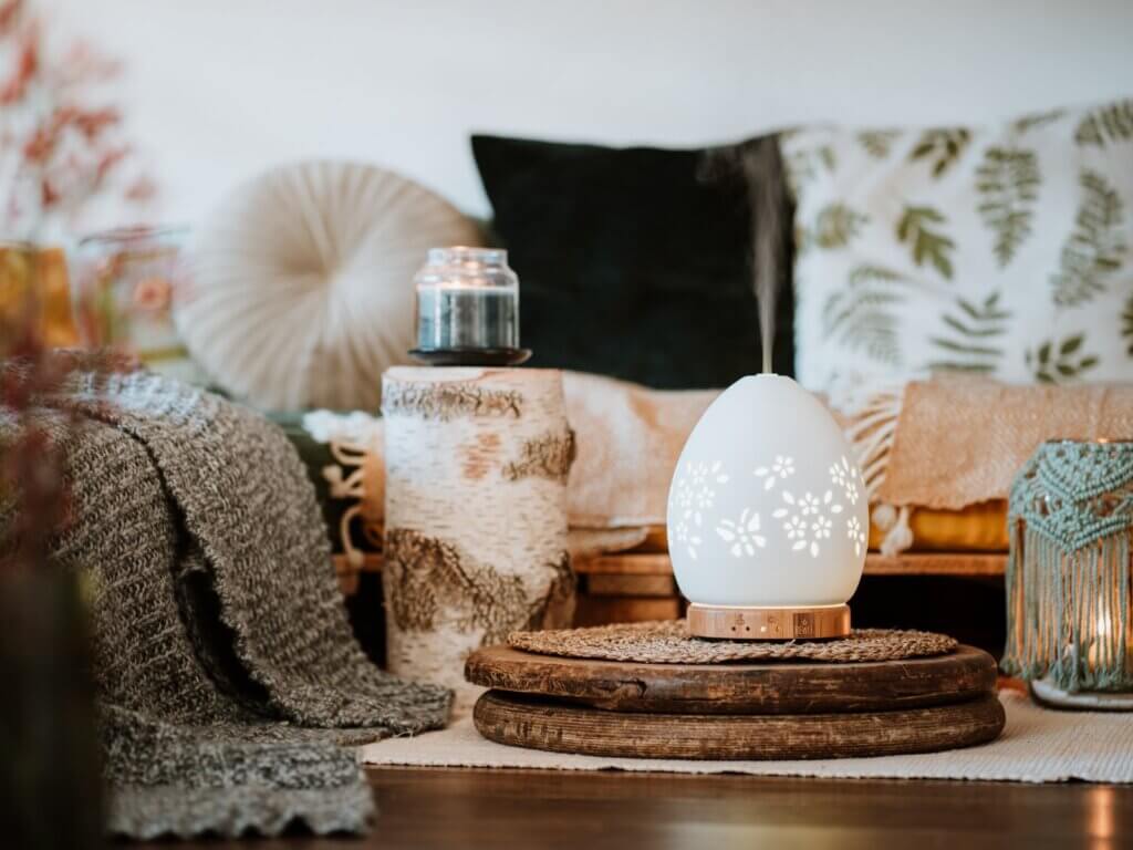 Emócionálno - vibračné prepojenie s esenciálnymi olejmi 6 aroma difuzer egg
